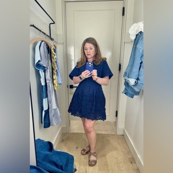 NWT Size S - The Tobie Eyelet Pleated Mini Shirt Dress by Exquise (NWT US 228) - Picture 11 of 16